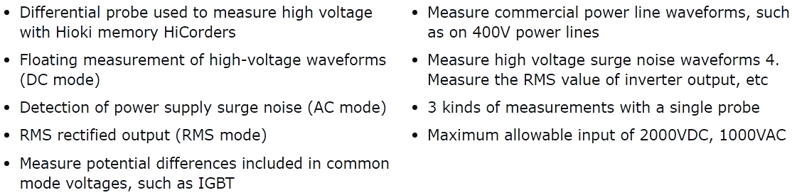 פרוב דיפרנציאלי למדידת מתח גבוה HIOJI 9322 TEXT